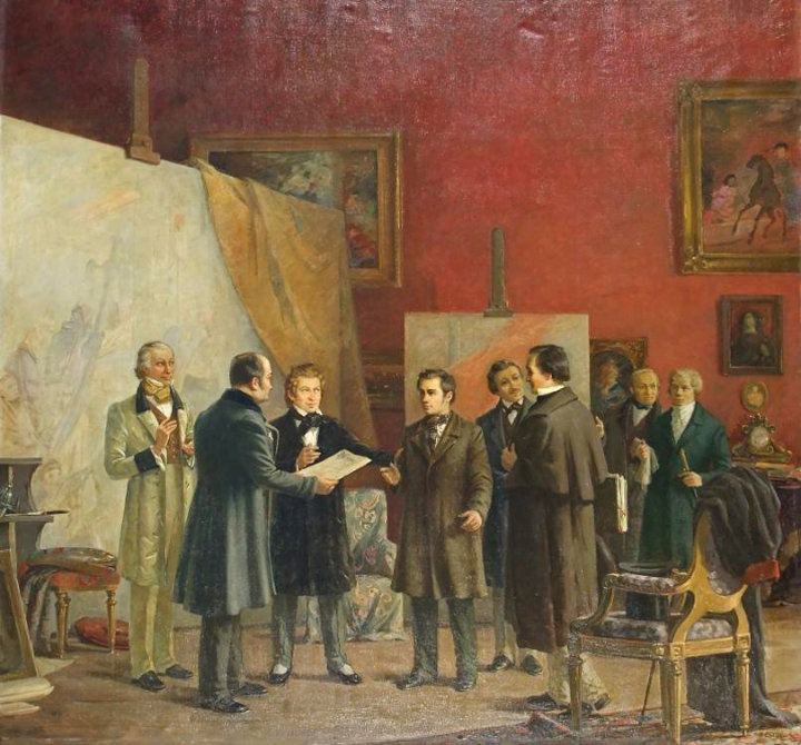 Petro Sulimenko, <em>Taras Shevchenko Receiving Release from Serfdom</em>, oil