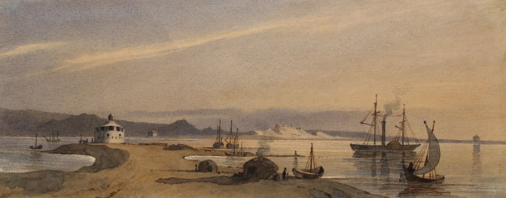 Taras Shevchenko, Fort Novopetrovsk Viewed from the Sea, 1857, watercolour