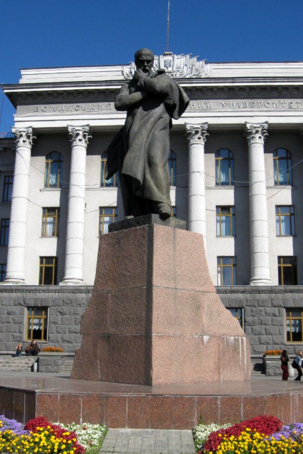 Taras Shevchenko monument in Lutsk