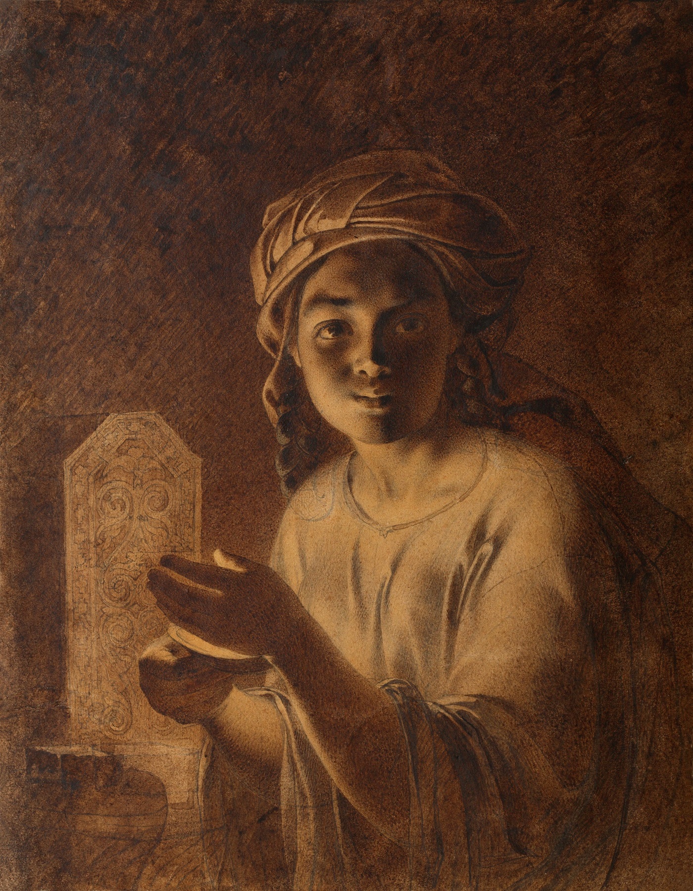Kazakh Girl, Katya, 1856-1857, sepia