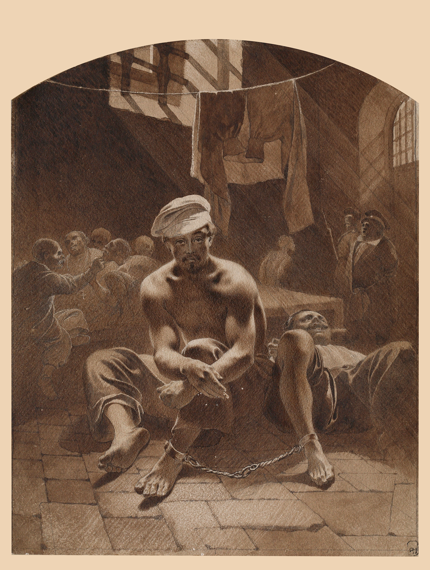 In Prison, 1856-1857, ink, bistre 